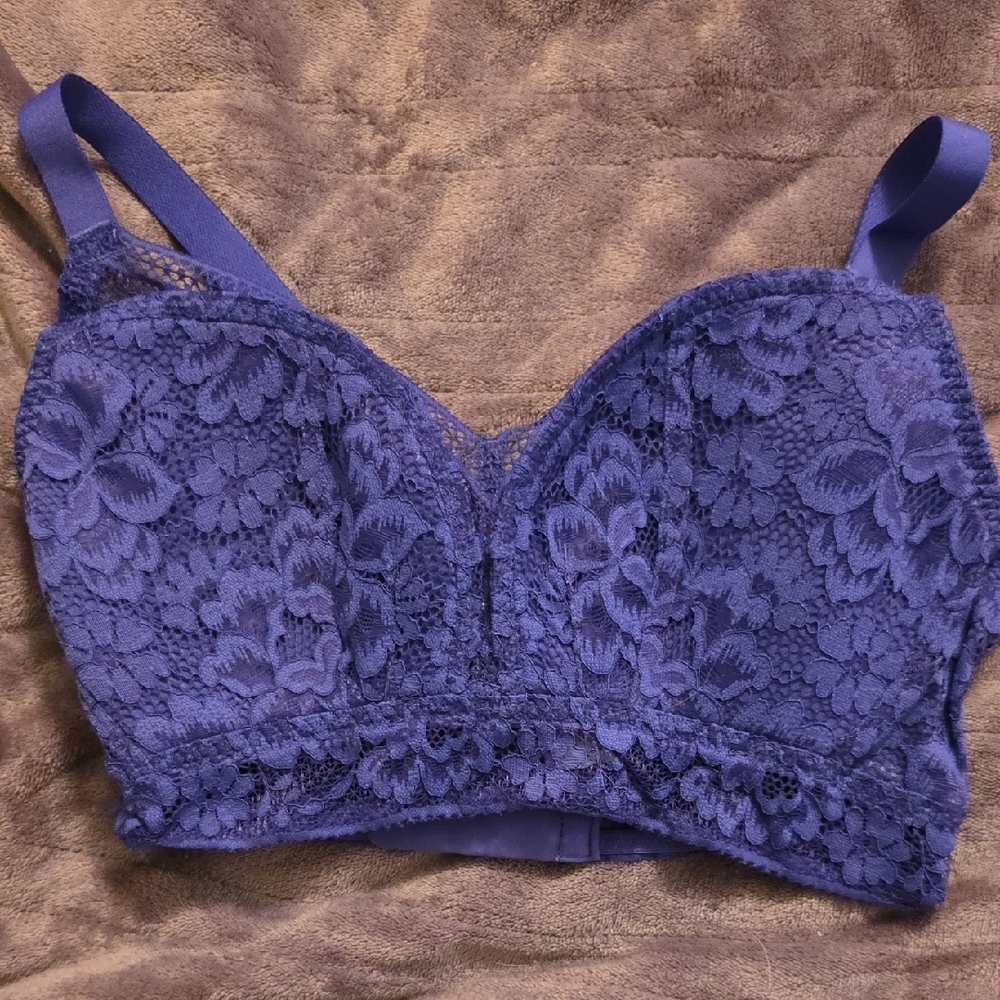 Knix Floral Lace Bralette in Blue